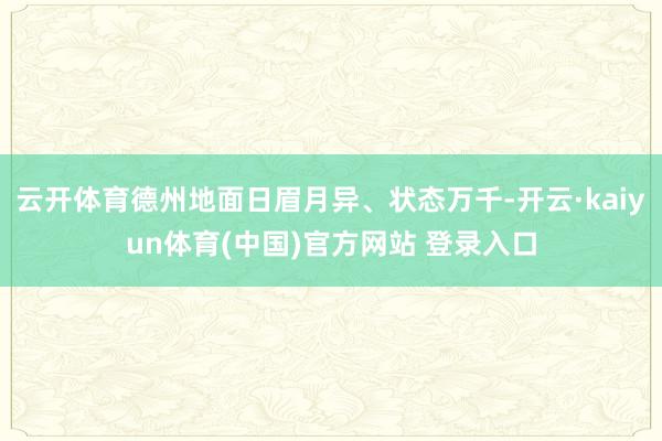 云开体育德州地面日眉月异、状态万千-开云·kaiyun体育(中国)官方网站 登录入口