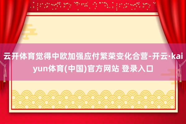 云开体育觉得中欧加强应付繁荣变化合营-开云·kaiyun体育(中国)官方网站 登录入口