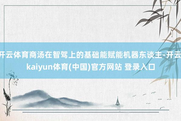 开云体育商汤在智驾上的基础能赋能机器东谈主-开云·kaiyun体育(中国)官方网站 登录入口
